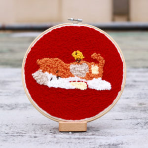動物系俄羅斯刺繡戳戳毛線畫 - 臥躺貓咪 PN003-001