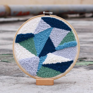 北歐幾何俄羅斯刺繡戳戳毛線畫 - 蔚藍拼塊 PN001-001