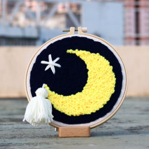 自然風景俄羅斯刺繡戳戳毛線畫 - 黑夜月色 PN002-004