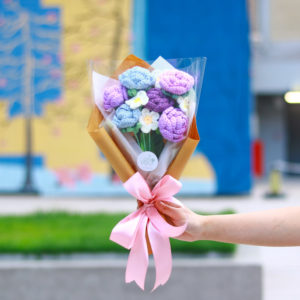 薔薇鉤織永生花束