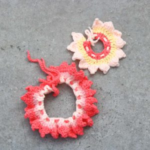 【影片教學+材料包】粉紅桃花寵物頸帶