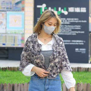 六角花花織片梯形披肩 CC001-050