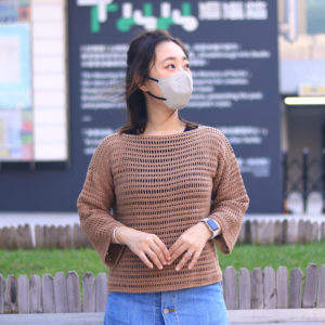 船領鏤空條紋長袖上衣 CC002-033