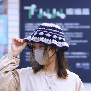 拼色扇編漁夫帽 CC003-027