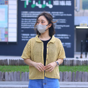 方領網格鈕扣上衣/外套 CC002-031